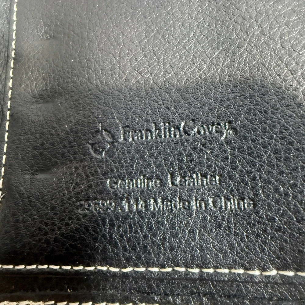 Franklin Covey Scottsdale Black Leather Pocket Planner Binder 29699 Licorice